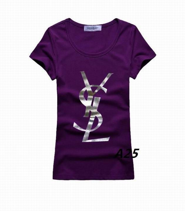 YSL short round collar T woman S-XL-136